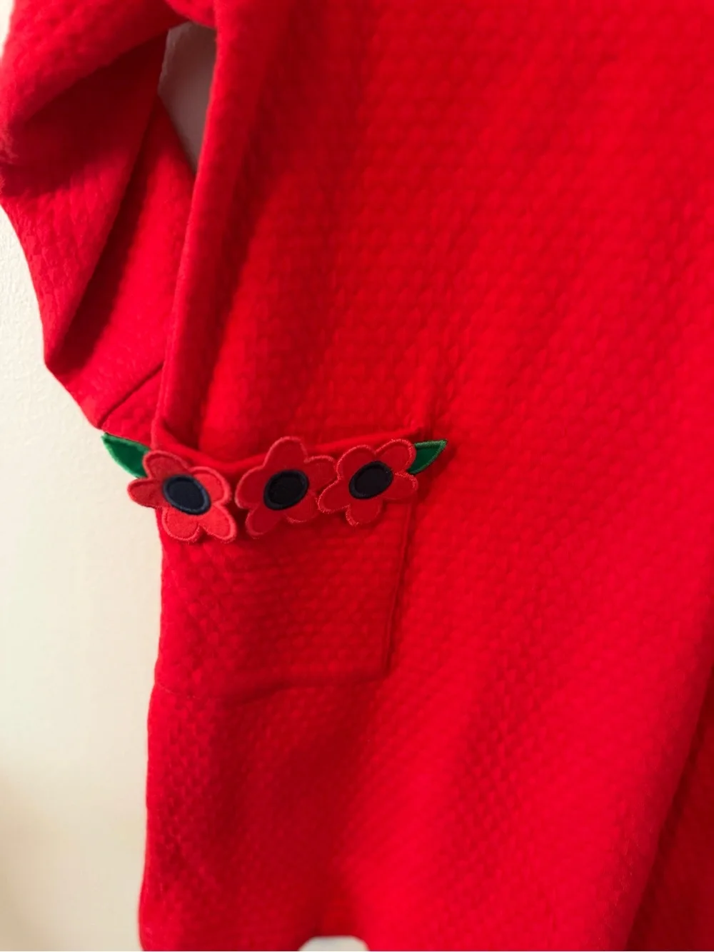 Florence Eiseman Red Floral Pocket Dress